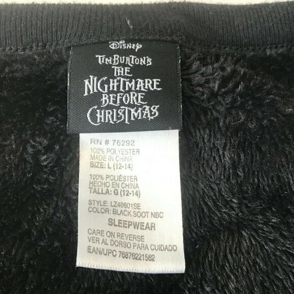 Disney Nightmare Before Christmas Fleece Pajama PJ Top Large Jack Skellington - Picture 6 of 9